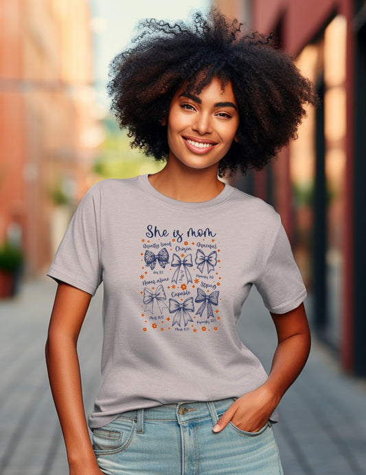 Inspirational T-Shirt with Positive Affirmations and Bow Graphics